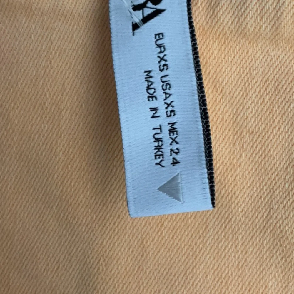 Zara NWOT Orange Denim Racerback Crop Top - Picture 6 of 10
